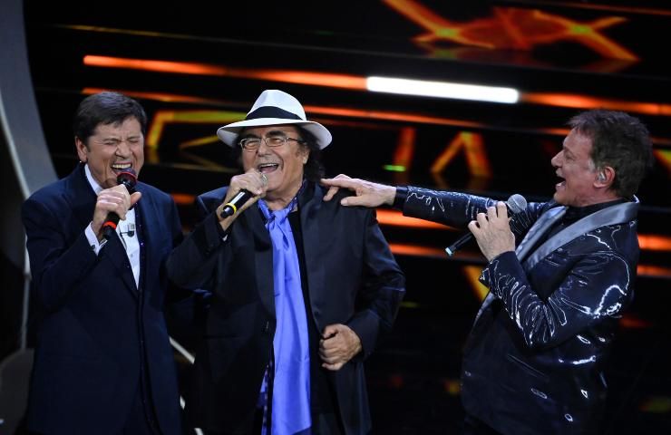 Al Bano, Gianni Morandi e Massimo Ranieri a Sanremo 2023.